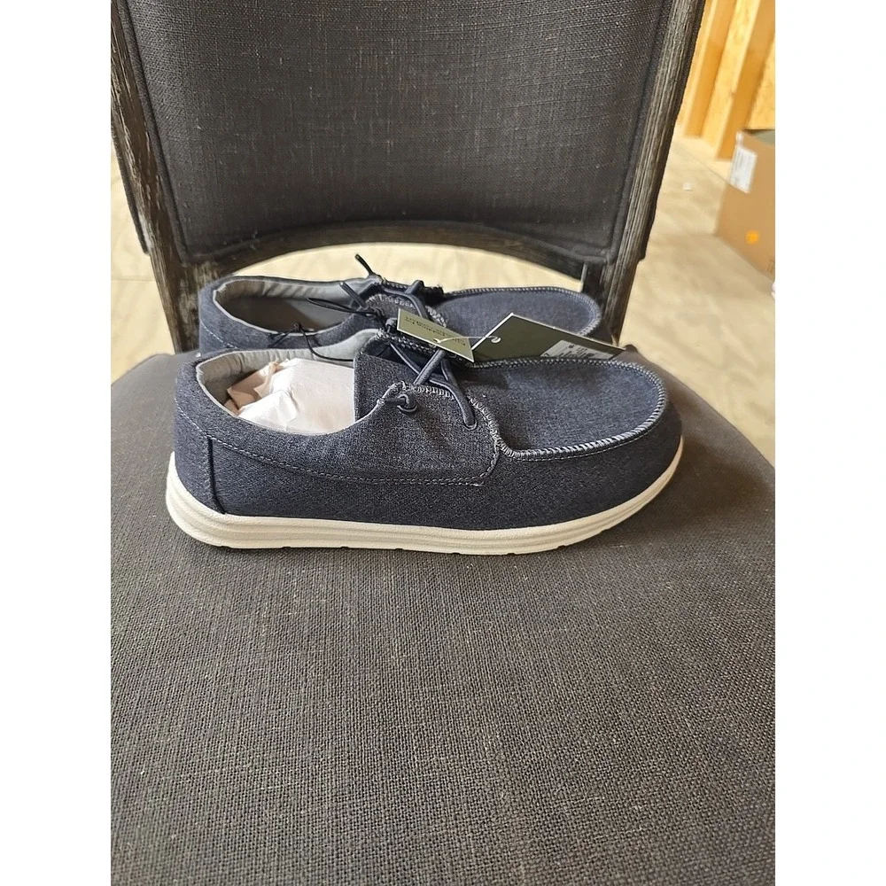 Goodfellow & Co Mens Boat Shoes Navy Blue Denim Slip On Loafers Size 7 NIB‎